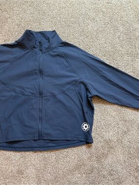 Women's Navy Blue Zip-Front Lightweight Jacket